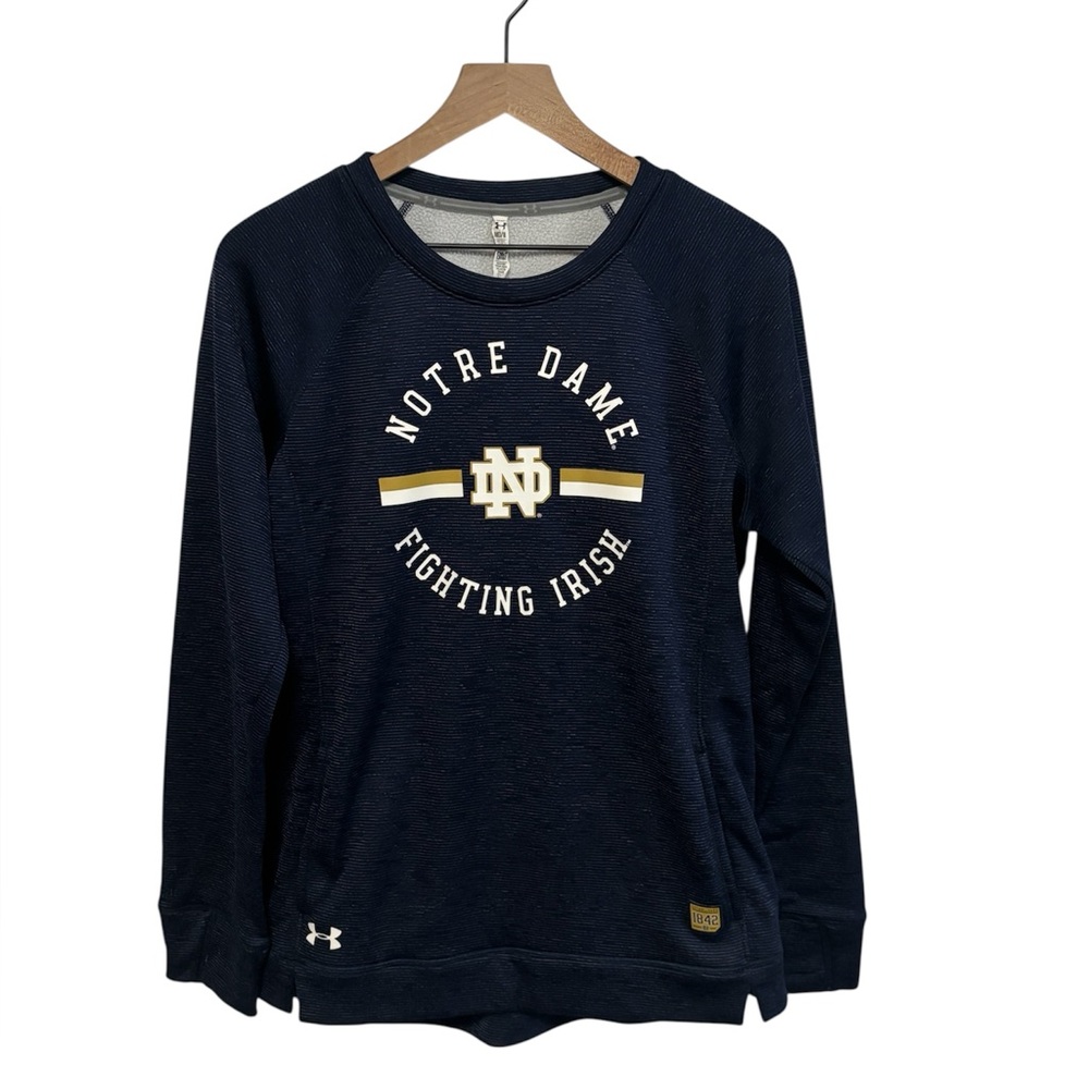Men’s Under Armour Notre Dame Fighting Irish Navy Striped Sweatshirt.  Size M